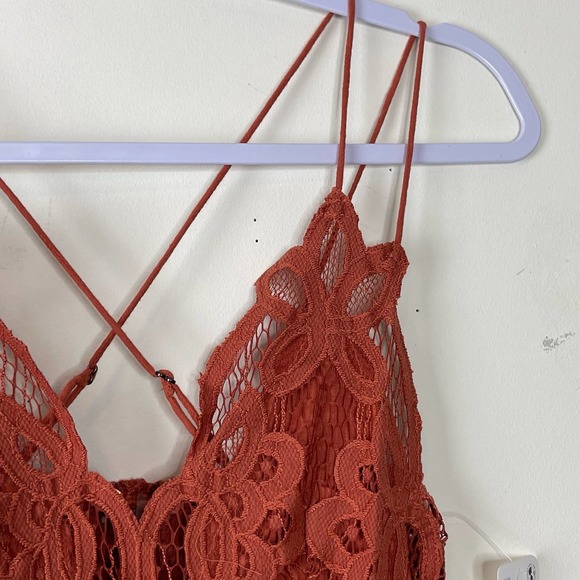 Free People Orange Winding Roads Adella Cami Top NWT Size Small - Picture 4 of 9